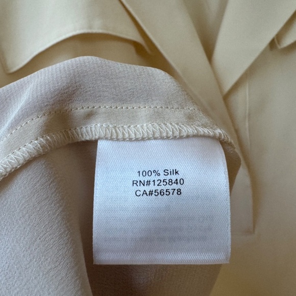 Women's Ivory Silk Intermix Blouse Sz. S - Picture 6 of 10